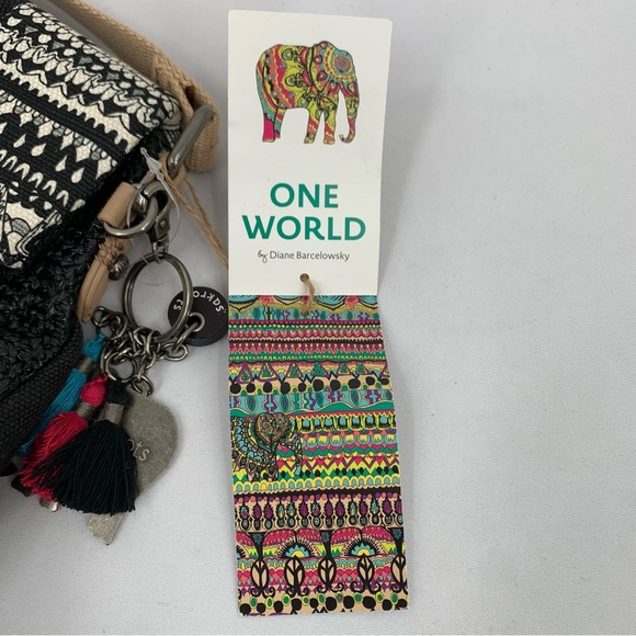 Sakroots Artist Circle Elephant Charms Canvas Foldover Crossbody Bag - Picture 6 of 15